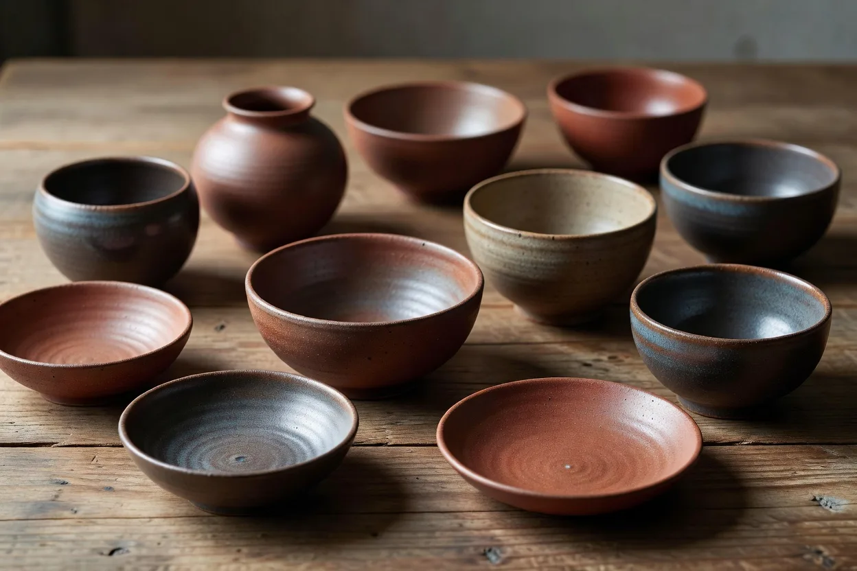 手作りの日本の陶器コレクション