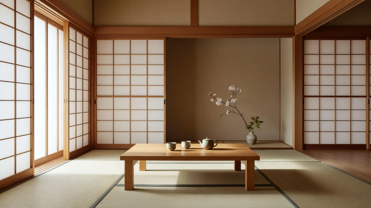 障子に囲まれた静謐な畳の間
